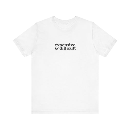 expensive&difficult graphic slogan jersey short sleeve boyfriend tee